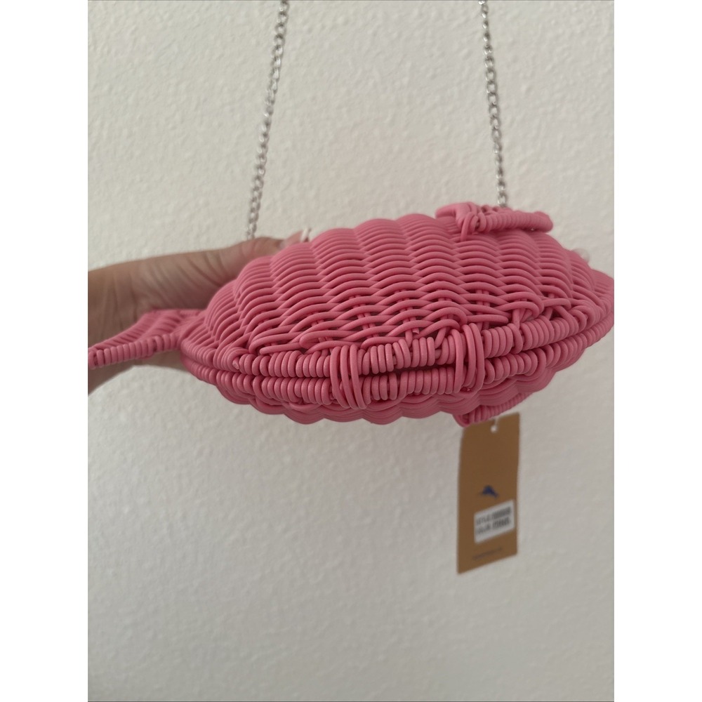 Tommy Bahama Woven Wicker Pink Fish Novelty Crossbody Bag NWT HTF - Picture 5 of 16